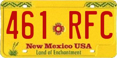 NM license plate 461RFC