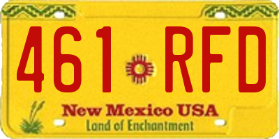 NM license plate 461RFD