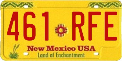 NM license plate 461RFE