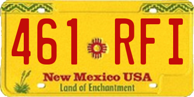 NM license plate 461RFI