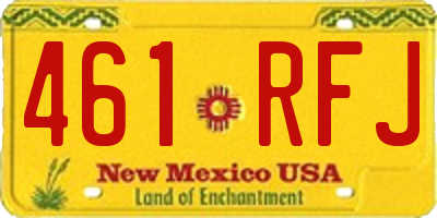 NM license plate 461RFJ
