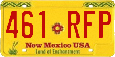 NM license plate 461RFP