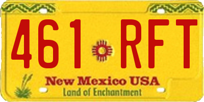 NM license plate 461RFT