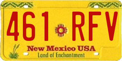 NM license plate 461RFV