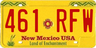 NM license plate 461RFW