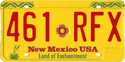 NM license plate 461RFX