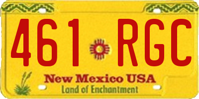 NM license plate 461RGC