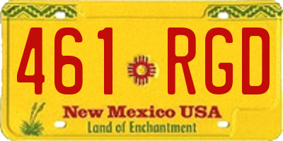 NM license plate 461RGD