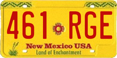 NM license plate 461RGE