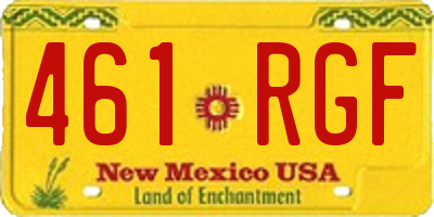 NM license plate 461RGF