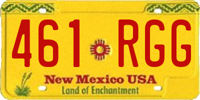 NM license plate 461RGG