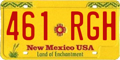 NM license plate 461RGH