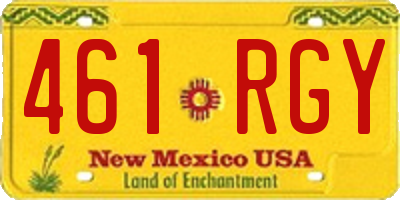 NM license plate 461RGY