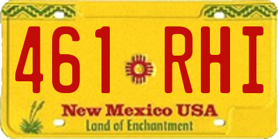NM license plate 461RHI