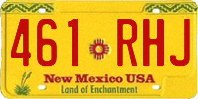 NM license plate 461RHJ
