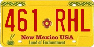 NM license plate 461RHL