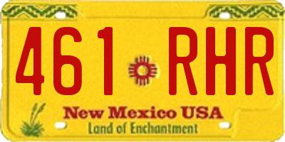 NM license plate 461RHR
