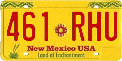 NM license plate 461RHU