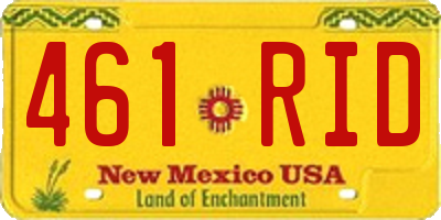NM license plate 461RID