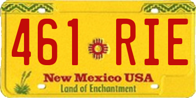 NM license plate 461RIE