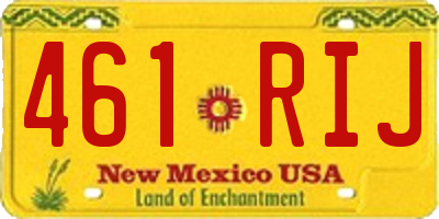 NM license plate 461RIJ