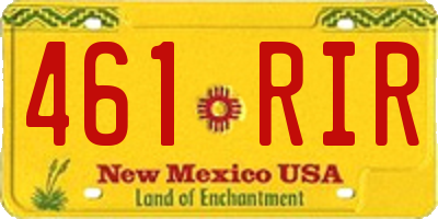 NM license plate 461RIR
