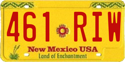 NM license plate 461RIW