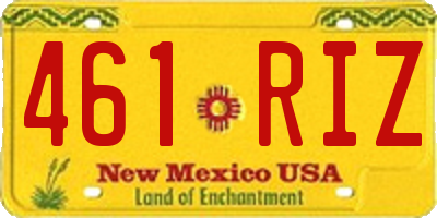 NM license plate 461RIZ