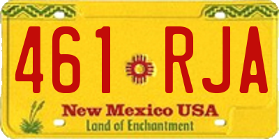 NM license plate 461RJA