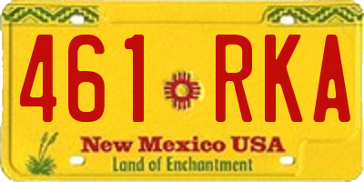 NM license plate 461RKA