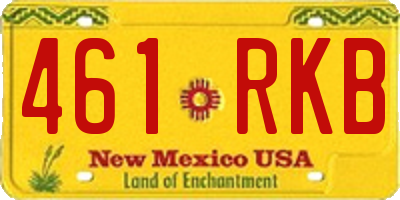 NM license plate 461RKB