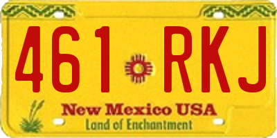 NM license plate 461RKJ
