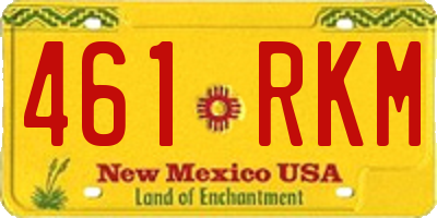 NM license plate 461RKM