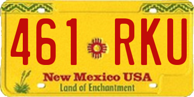 NM license plate 461RKU