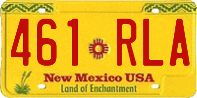 NM license plate 461RLA