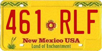 NM license plate 461RLF