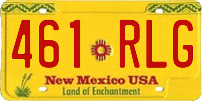 NM license plate 461RLG