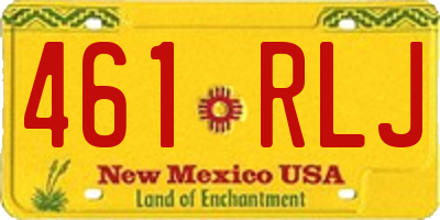 NM license plate 461RLJ