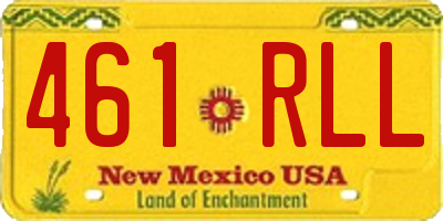 NM license plate 461RLL