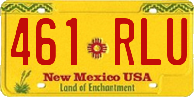 NM license plate 461RLU