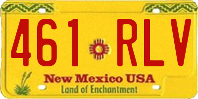 NM license plate 461RLV