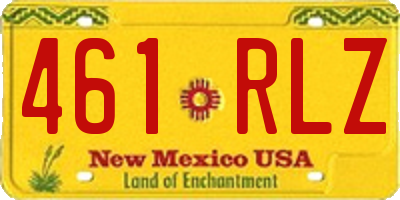 NM license plate 461RLZ