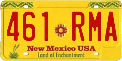 NM license plate 461RMA