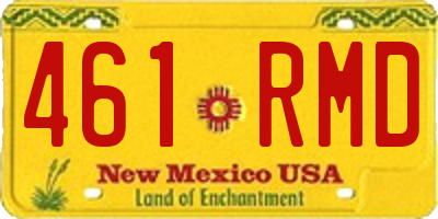 NM license plate 461RMD