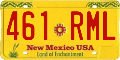 NM license plate 461RML