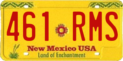 NM license plate 461RMS