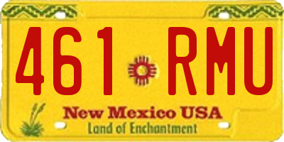 NM license plate 461RMU