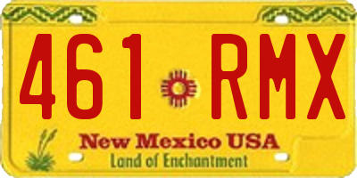 NM license plate 461RMX
