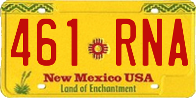 NM license plate 461RNA