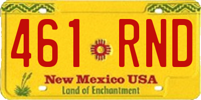 NM license plate 461RND